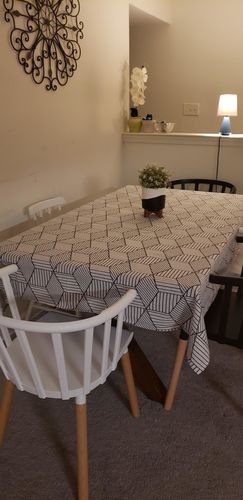 Customer photo review of High Quality Cotton Linen Table Cover