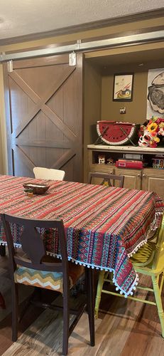 Customer photo review of High Quality Cotton Linen Table Cover