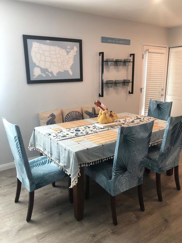 Customer photo review of High Quality Cotton Linen Table Cover