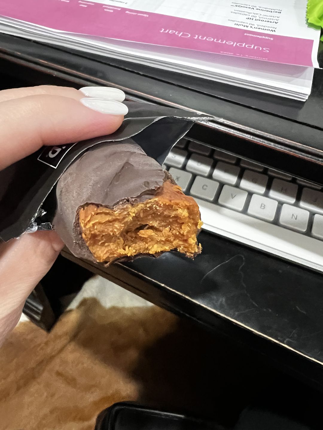 Customer photo review of Dark Chocolate Peanut Butter Caramel Crunch