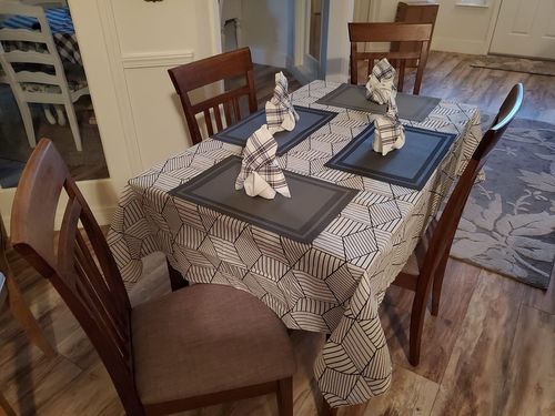 Customer photo review of High Quality Cotton Linen Table Cover