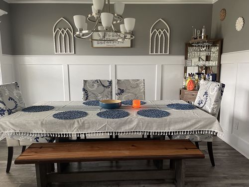 Customer photo review of High Quality Cotton Linen Table Cover