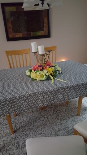 Customer photo review of High Quality Cotton Linen Table Cover