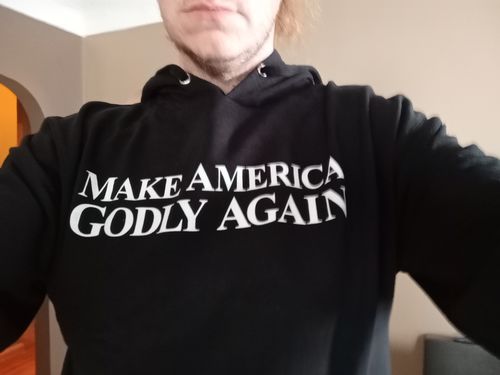 Customer photo review of Make America Godly Again Hoodie