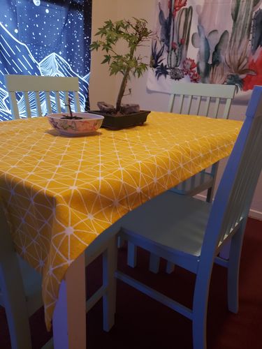 Customer photo review of High Quality Cotton Linen Table Cover