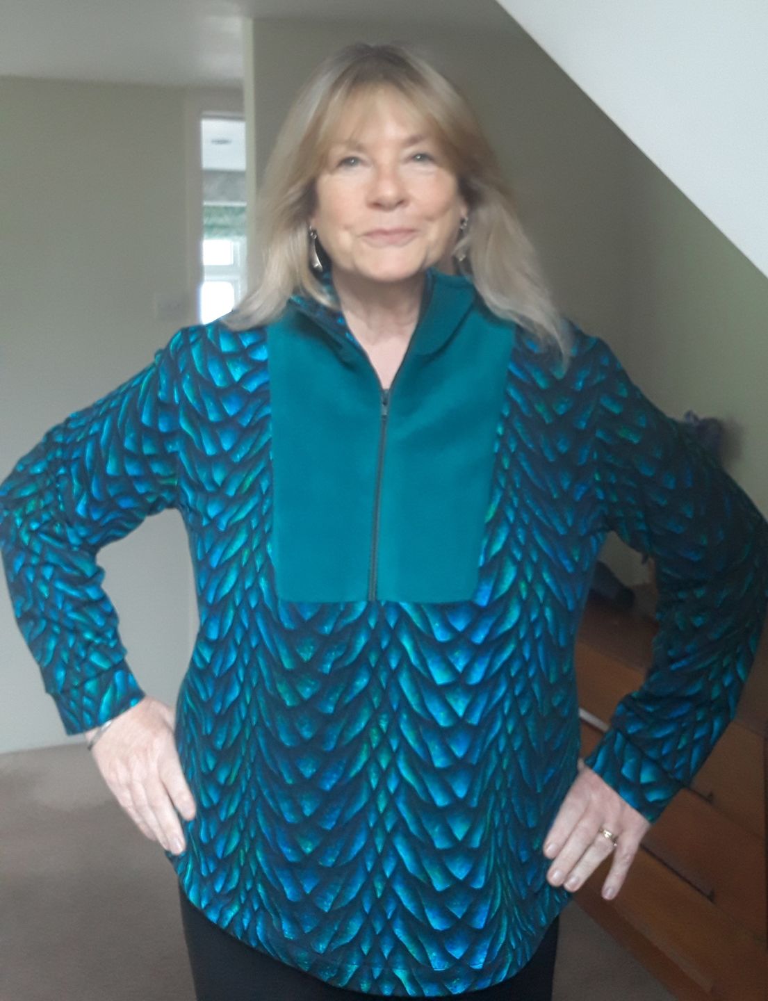 Customer photo review of Dragon Scales French Terry Fabric