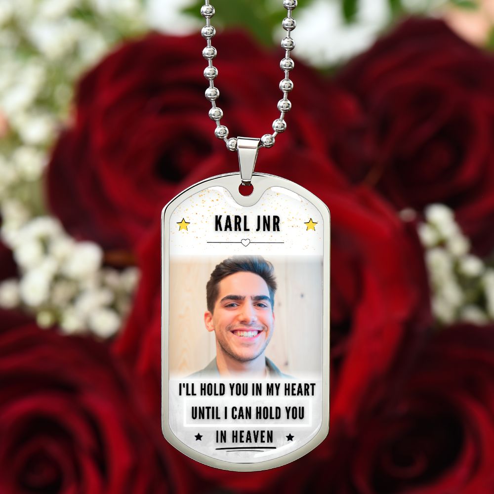 Customer photo review of Hold You In Heaven Custom Dog-tag Photo Necklace