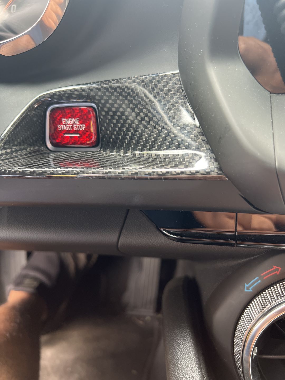 Customer photo review of Carbon Fiber Steering Wheel Center Overlay For Chevy Camaro 2016-2023