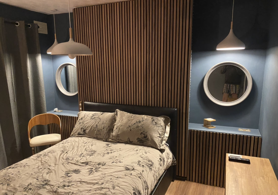 Customer photo review of SlatWall Acoustic Walnut