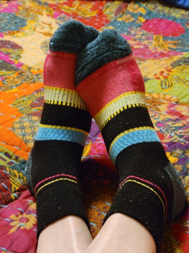 Customer photo review of Varied Stripes | Quarter Compression Socks For Women