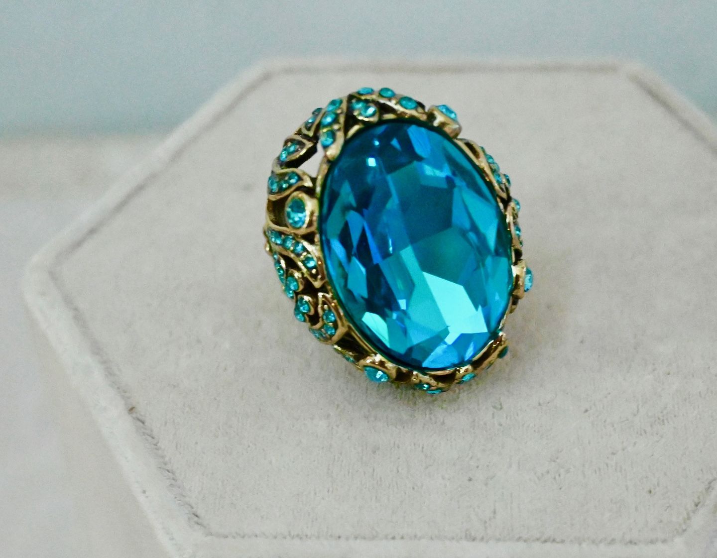 Customer photo review of HEIDI DAUS® "Dare To Wear" Oversized Crystal Cocktail Statement Ring