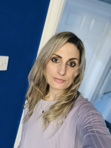 Customer photo review of Invisible Wire Human Hair Extension - Platinum Blonde Balayage