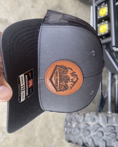 Customer photo review of Flat Bill Seven-Panel Leather Patch Hat - Richardson 168