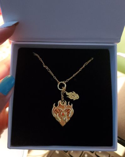 Customer photo review of Flame Hashira Necklace