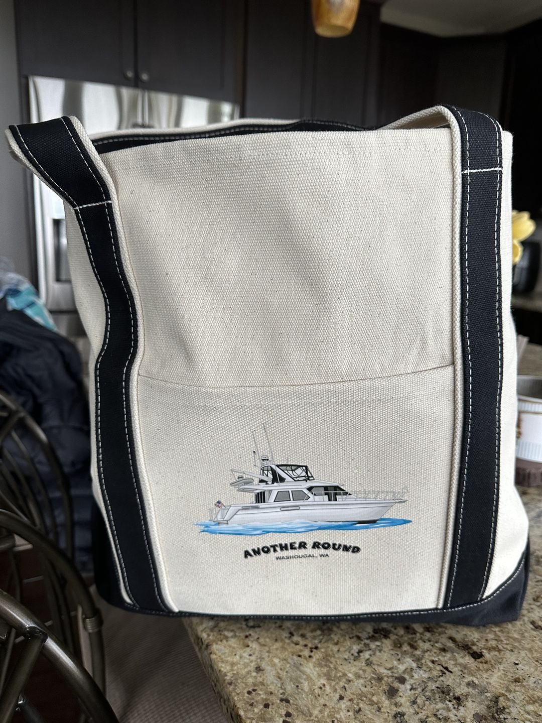 Customer photo review of Custom Boat Tote Bags
