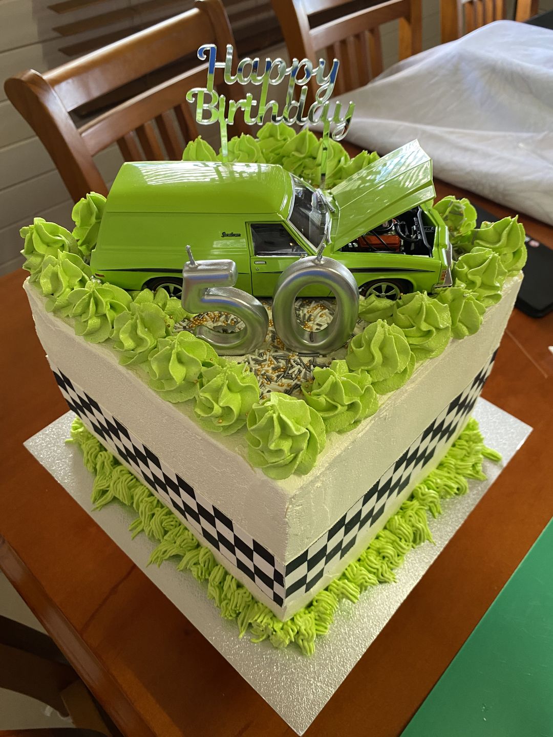 Customer photo review of Chequered Flag - Icing Cake Wrap