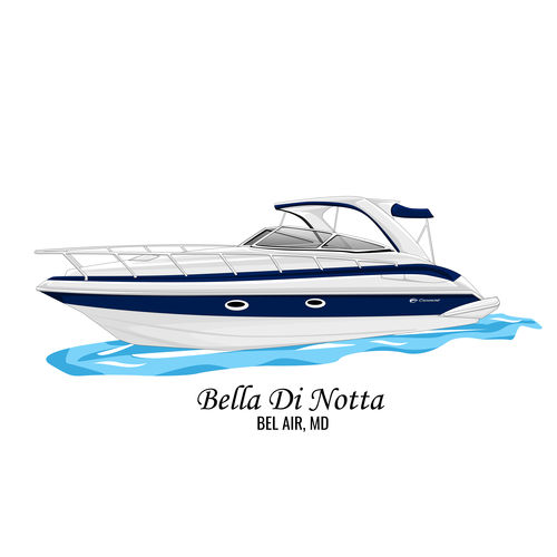Customer photo review of Custom Digital Boat Artwork