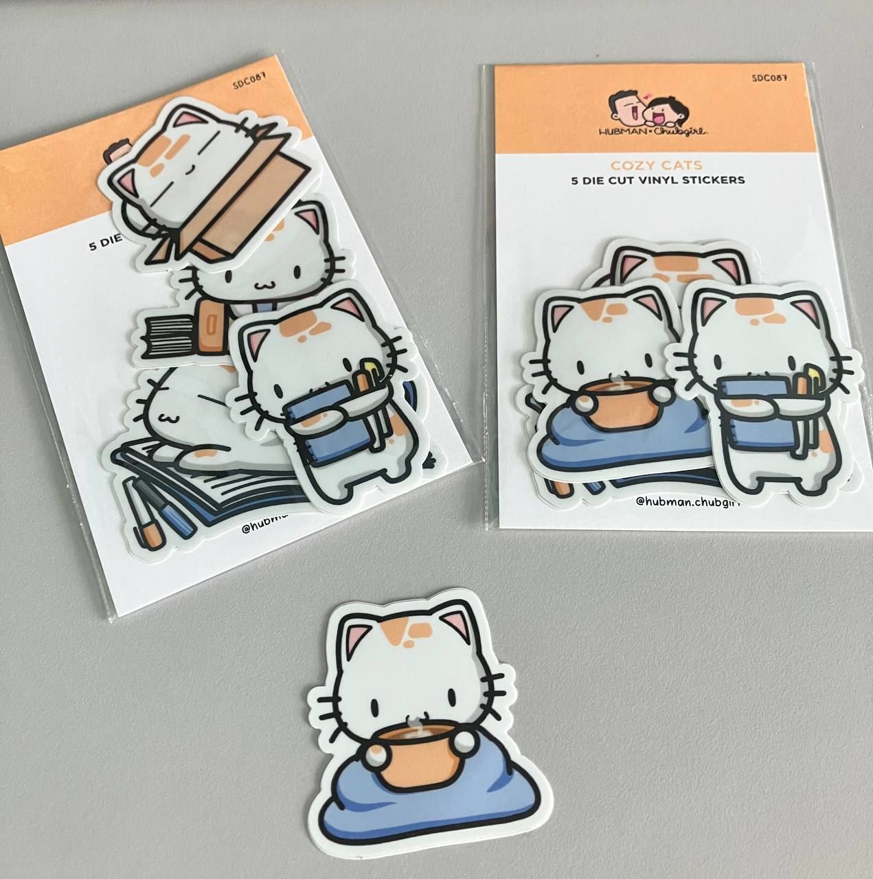 Customer photo review of Cozy Cat Die Cut Stickers