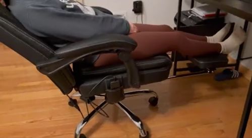 Customer photo review of Ergonomic Big and Tall Massage and Heated Executive Office Chair Black