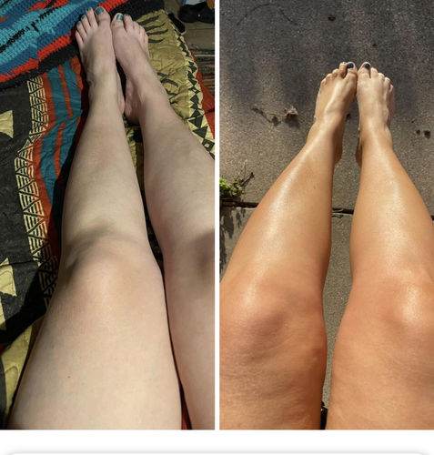 Customer photo review of Desert Bronze Self Tanning Mousse