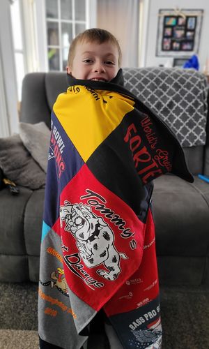 T-shirt quilt featuring bulldogs by Melissa from MA