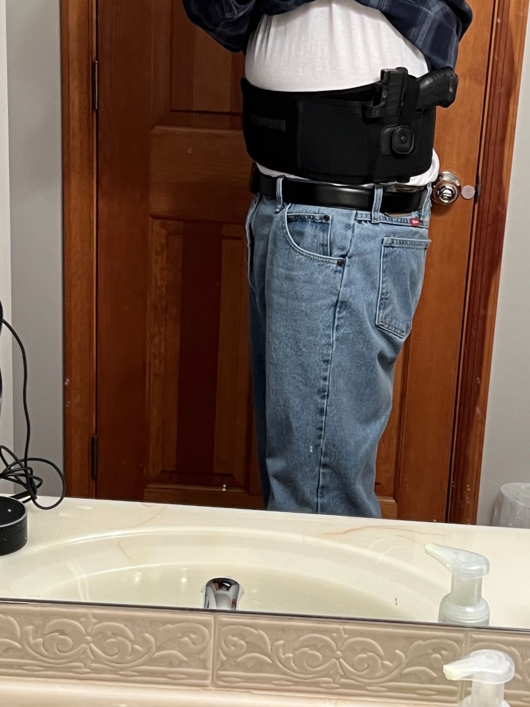 Customer photo review of BravoBelt Laser Fit Edition - Belly Band Holster for Concealed Carry | Compatible with Red Dot, Lasers & Tactical TLR Light Systems -Unisex (Black)