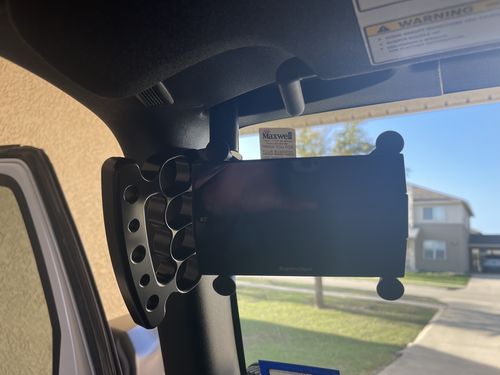 Customer photo review of X-GRIP XL Ram Mount Universal Phone holder with double socket 1" arm