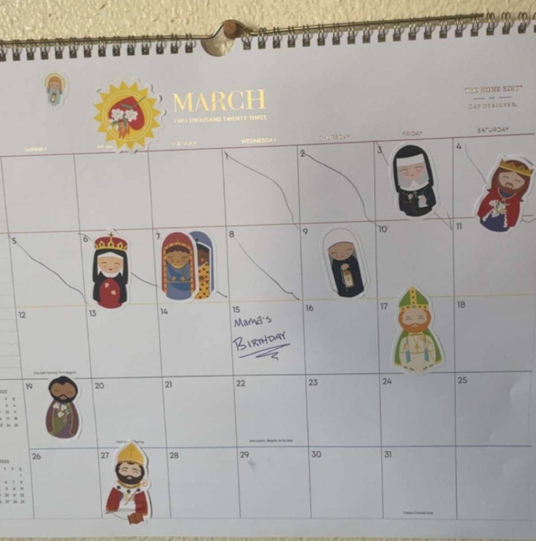 Customer photo review of Saints of the Month Sticker Book