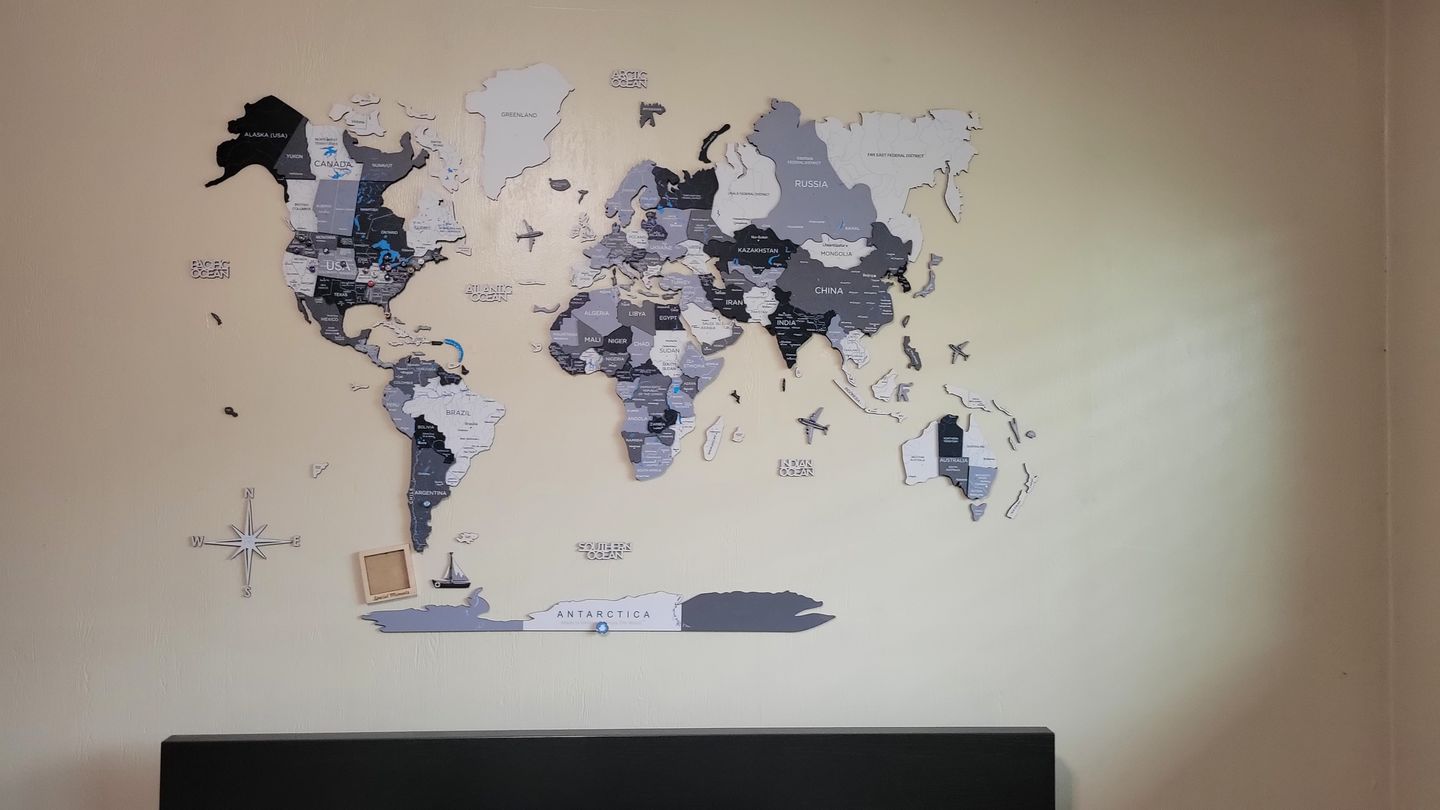 Customer photo review of Mappa del Mondo 3D in Legno Nordik