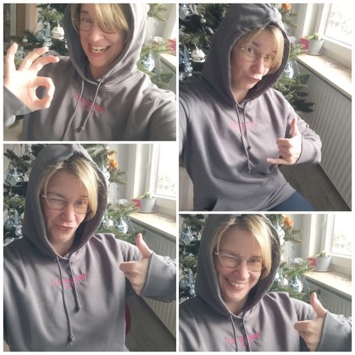 Customer photo review of Organic & recycelter Hoodie »Unperfekt« Hochwertig bestickt in pink