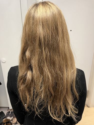 Customer photo review of Notre soin éclaircissant pour des cheveux rayonnants en moins de 5 minutes