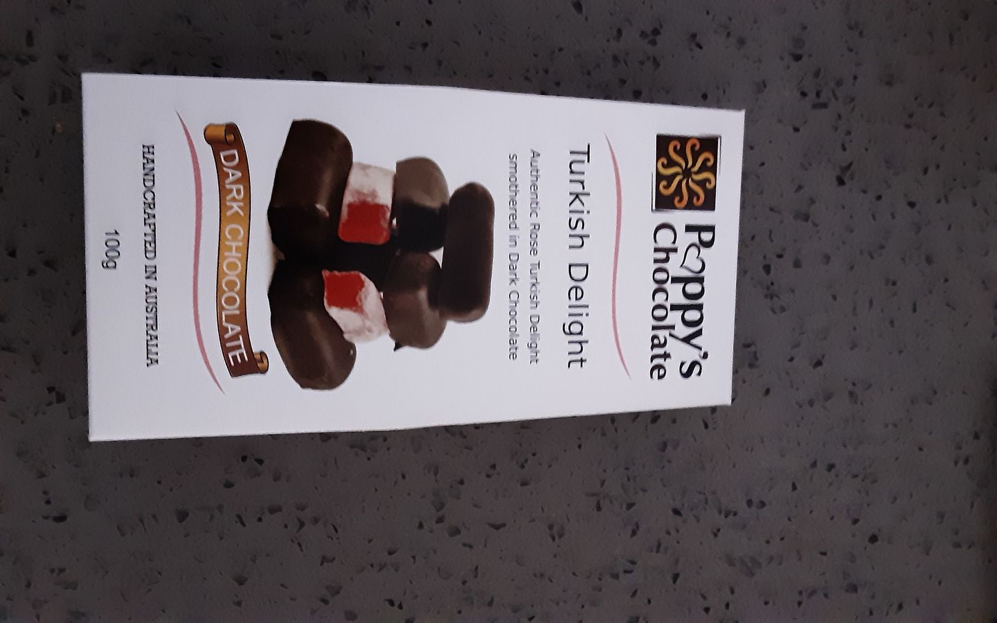 Customer photo review of Chocolate Coated Turkish Delight Dark Chocolate 100g