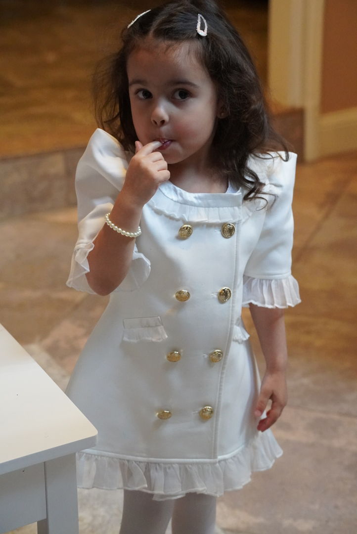 Customer photo review of White Tuxedo Dress