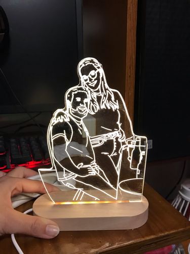 Customer photo review of Personalisierte 3D-Fotoholzlampe