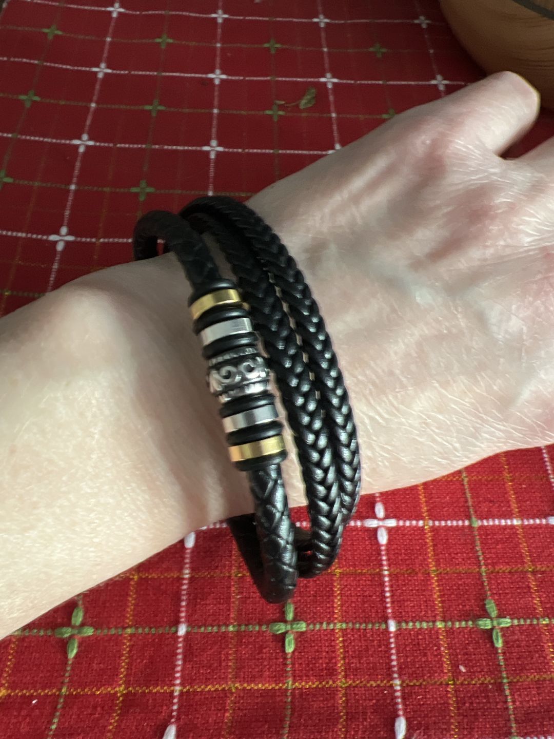 Customer photo review of To My Son | Love You Forever | Leather Braid Bracelet