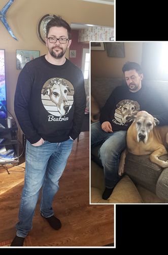 Customer photo review of Pet Portrait with Retro Sunset Background