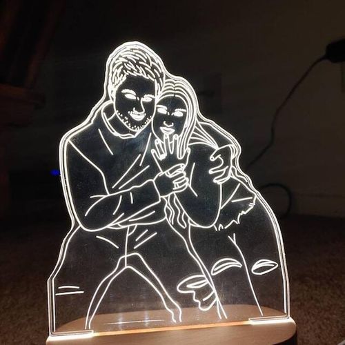 Customer photo review of Personalisierte 3D-Fotoholzlampe