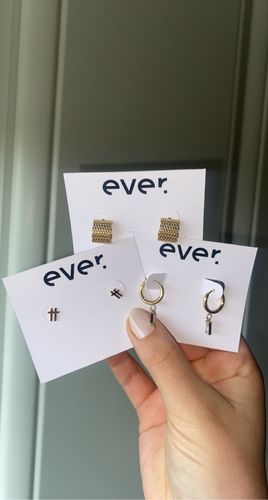 Customer photo review of Luxe Drop Huggie Earrings