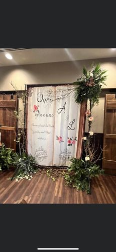 Customer photo review of Wedding Storybook Backdrop - Designed, Printed & Shipped