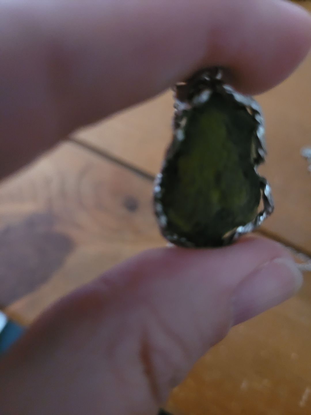 Customer photo review of Real Raw Moldavite Crystal Necklace
