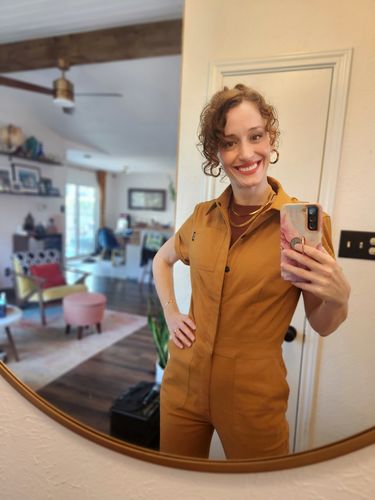 Customer photo review of Pit Crew Jumpsuit Khaki Gold