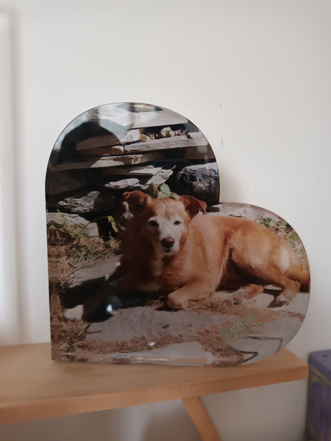 Customer photo review of Avec photo - Cœur en verre personnalisé