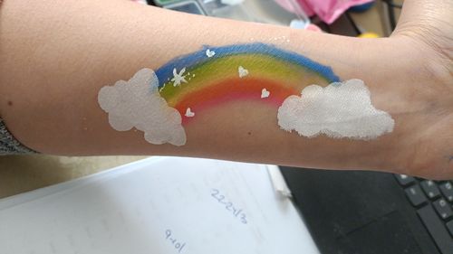 Customer photo review of פלטה לציורי פנים וגוף סט 12 צבעים 72 ג’ – צבעי בסיס וקשת