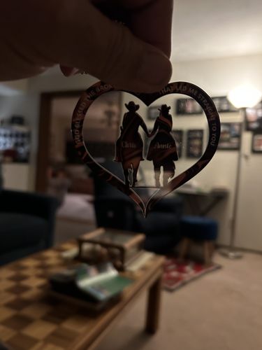 Customer photo review of Cowboy and Cowgirl Holding Hands God Blessed Personalized Ornament