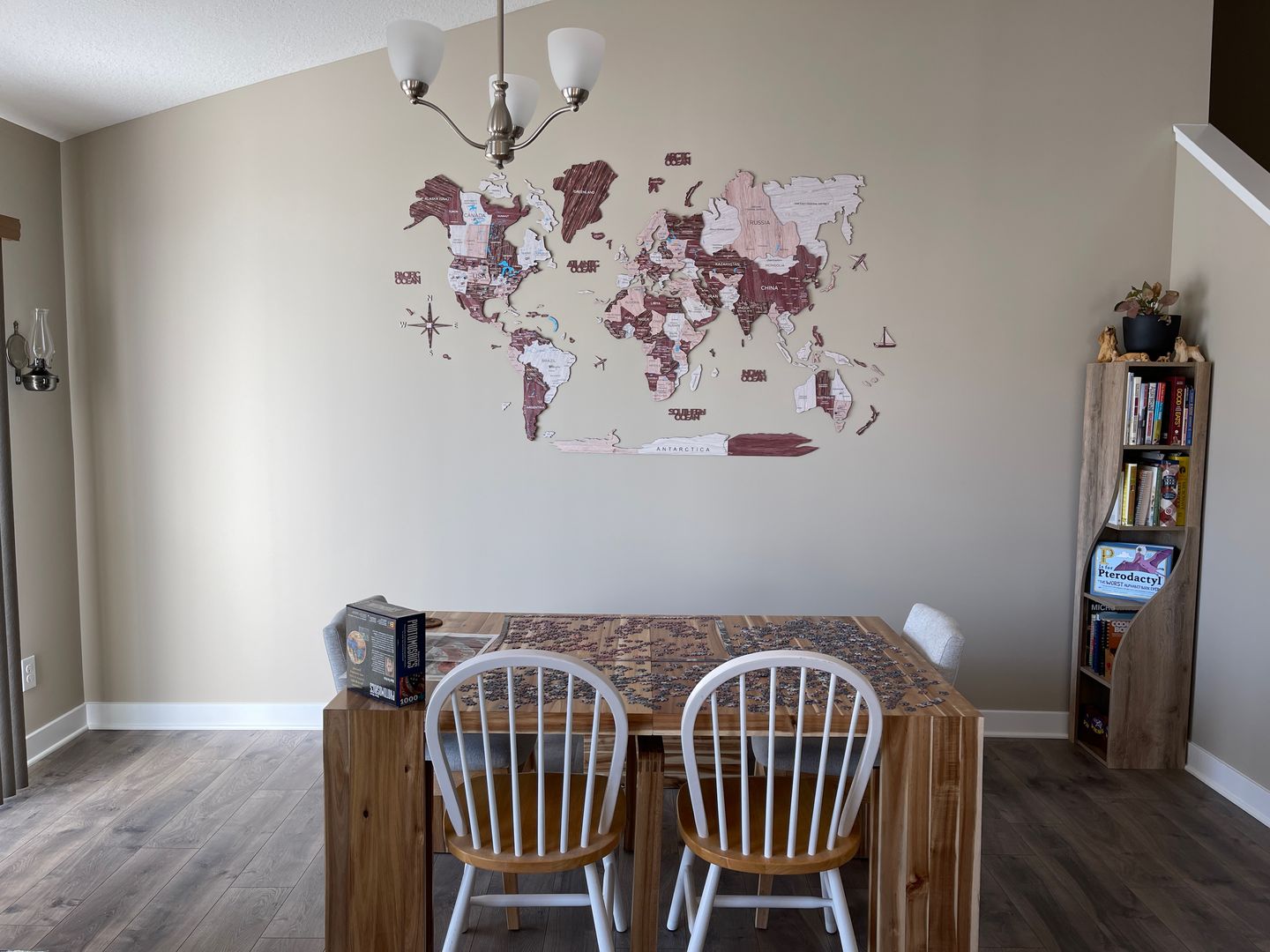 Customer photo review of 3D Wooden World Map Cappuccino