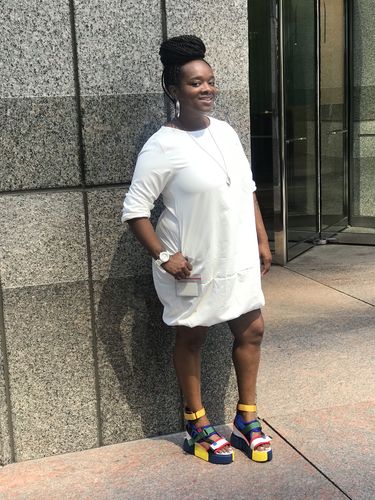 Customer photo review of Solid Parachute Dress