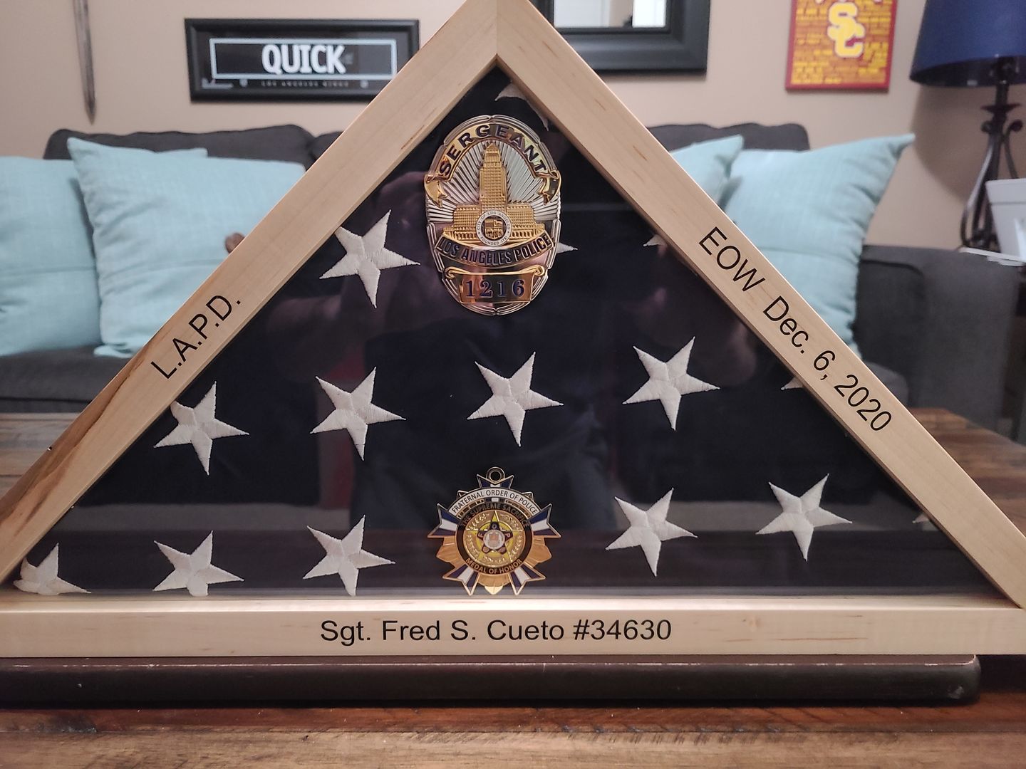 Customer photo review of LAPD Los Angeles Sergeant Police Badge Solid Copper Replica Movie Props With Number 1216