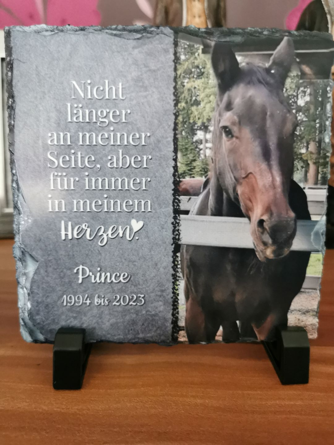 Customer photo review of Für immer im Herzen - Individuelle Schieferplatte