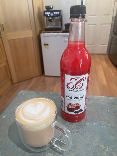 Customer photo review of Red Velvet Coffee Syrup