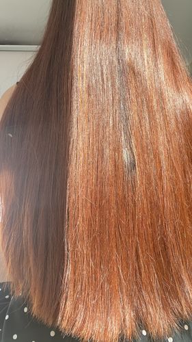 Reseña con foto de un cliente sobre Henna Jamila Hair